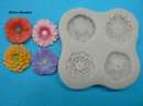 Poppy, Daisy, Dahlia and Violet Silicone Mould